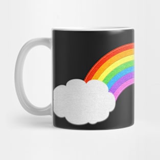 Rainbow With Clouds | Cute Felt Look Mug